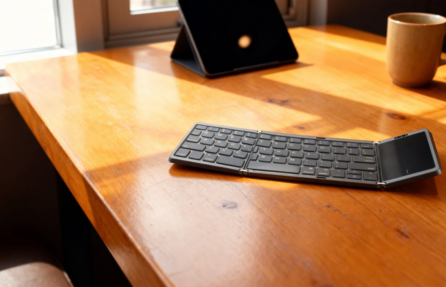 Three Folding Wireless Bluetooth Keyboard Touch Pad Mobile Phone Tablet Notebook Portable Folding Keyboard