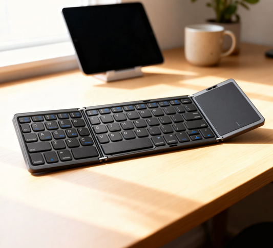Three Folding Wireless Bluetooth Keyboard Touch Pad Mobile Phone Tablet Notebook Portable Folding Keyboard